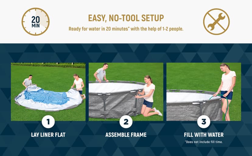 Bestway Steel Pro MAX 10' x 30" Above Ground Pool, Round Metal Frame Outdoor Swimming Pool Set with Filter Pump, Stacked Stone Print