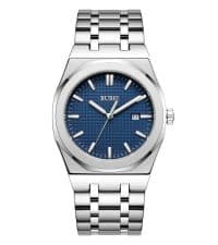 BUREI Men Watches Brown Leather Fashion Minimalist Wrist Watch Simple Ultra Thin Waterproof Quartz Watches All Black Stainless Steel Mesh Band,Gift for Men Women