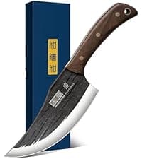 Butcher Knife Set, Hand Forged Butcher Chef Knife Set with Roll Bag, Sharp Meat Cleaver Knife & Bone Chopper Knives & Fillet Knives for Home & Camping & BBQ Gift for Men