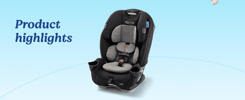 Graco Slimfit 3-in-1 Convertible Car Seat, Ultra-Space-Saving Design, Jarret, Suitable for Rear and Forward-Facing, Highback Booster Seat with 10-Position Headrest