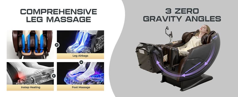 4D Massage Chairs Full Body,Zero Gravity SL-Track Shiatsu Massage Chair Recliner,Core Heating,20 Massage Techniques,Deep Yoga Stretch,Foot Rollers, Ai Voice,Touch Screen,Wireless Charging