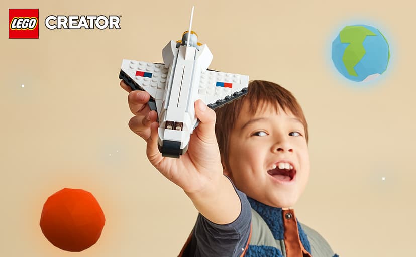 LEGO Creator 3 in 1 Space Shuttle Toys - Space Toys Building Set for Boys & Girls, Ages 6+ - Option to Build 2 Spaceships or Astronaut - Educational Gift for Kids Birthday & Holidays - 31134