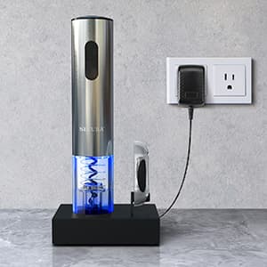 Secura Electric Wine Opener, Automatic Electric Wine Bottle Corkscrew Opener with Foil Cutter, Rechargeable (Stainless Steel) B01261VEOG
