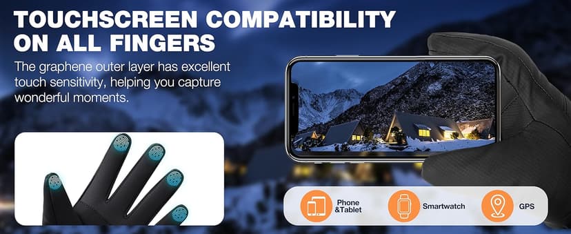 SIMARI Winter Waterproof Warm Gloves Women Men with Touchscreen Fingers, Ski Snow Windproof for Cold Weather Thermal, for Running Hiking Driving Cycling Outdoor Sports Daily Work