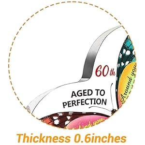 60th Birthday Gifts for Women Men, Acrylic Heart Cake Topper Birthday Decorations Presents, 60 Year Old Bday Gifts for Mom, Aunt, Grandma, Sister, Best Friends, Wife, Her