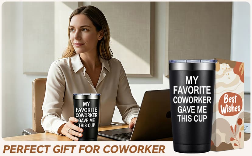 Christmas Birthday Gifts for Coworkers - Stainless Steel Insulated Tumbler 20oz Fufandi Coworker Gifts for Men, Women, Coworker Cup B0GR4168HN