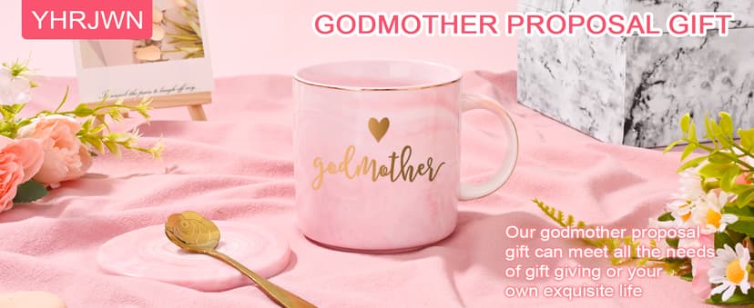 YHRJWN Godmother Proposal Gift, Will You Be My Godmother, Quieres Ser Mi Madrina, Christmas Mothers Day Birthday God Mother Gifts for Women from Godchild, Aunt Gifts, 12 Oz