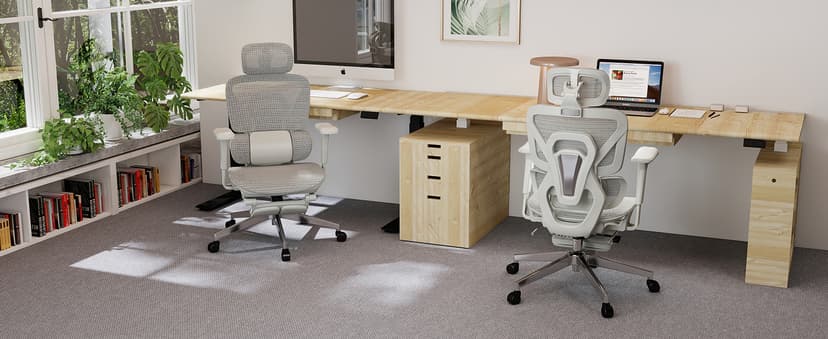 Ergonomic Office Chair with Footrest, High Back Mesh Computer Chair with Lumbar Support, 5-Level Backrest Height, 4D Flip-Up Arms for Home & Gaming Desk (Gray Mesh 3-Zone Lumbar Support+4D Armrest)