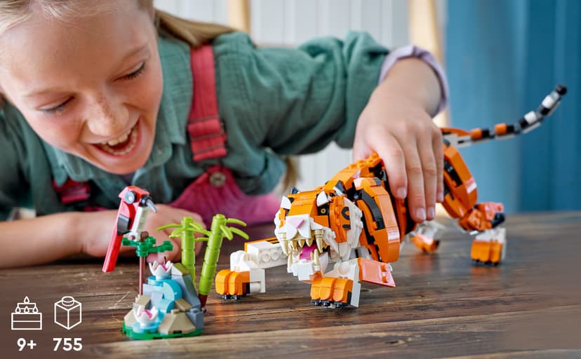 LEGO Creator 3 in 1 Majestic Tiger Building Set, Transforms from Tiger to Panda or Koi Fish Set, Animal Figures, Collectible Building Toy, Gifts for Kids, Boys & Girls 9 Plus Years Old, 31129 B09FM57L7B