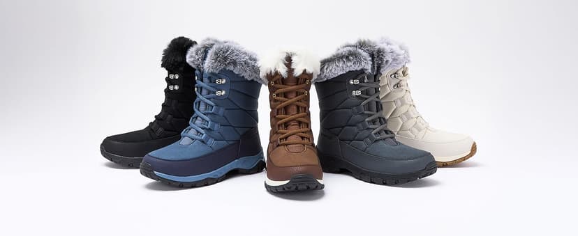 Lands' End Expedition Waterproof Insulated Womens Snow Boots, Lace Up or Slip On Winter Boots for Women, Medium or Wide Width Sizes 6 to 11, Black, Brown, Blue, White or Grey Winter Shoes