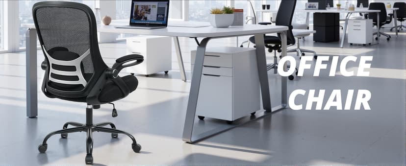 HYLONE Big and Tall 400lbs Heavy Duty Office Chair, 5" Thickened Seat Ergonomic Desk Chair with Adjustable Armrests, Home Office Computer Chairs for Long Hours Mesh Executive Chair(Black)