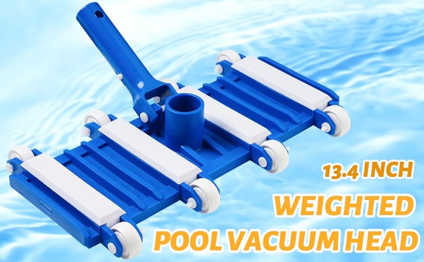 Pool Vacuum Head with Wheels, Flexible Swimming Pool Vacuum Head with Swivel, Pool Cleaner Vac Head, 14''Heavy Duty Head for Inground & Above Ground Pool
