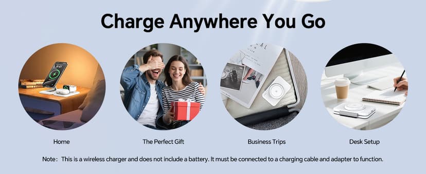 3 in 1 Magnetic Wireless Charger for Apple Multiple Devices, Foldable Fast Charging Station - Magsafe Charger Stand, Travel Charger Pad for iPhone 17 16 15 14 13 12 Series/Apple Watch/AirPods Pro