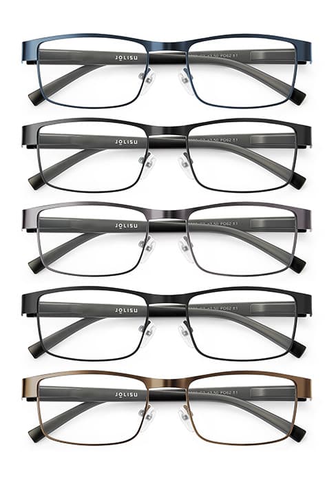 JOLISU 5 Pack Reading Glasses For Women - Stylish Blue Light Blocking Readers -Womens Men Spring Hinge Eyeglasses (2.00)