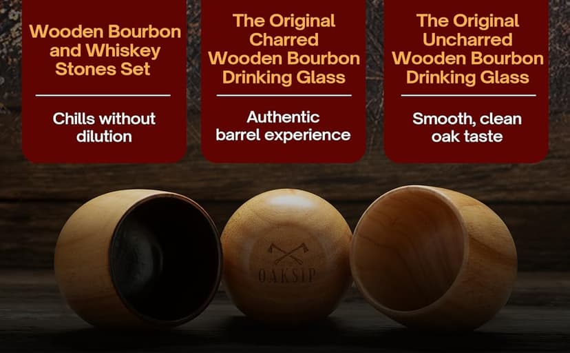The Original Charred Wooden Bourbon Drinking Glass | Charred Old Fashioned Glass | Bourbon Gifts for Men, Dad, or Brother | Whiskey Gifts