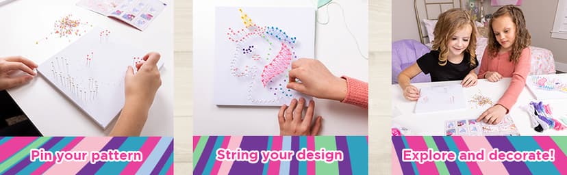 Hapinest String Art Craft Kit for Kids Ages 10-12 and Up, 3D String Art Kit Crafts for Teens, Birthday Gifts for Tween Girls Ages 10 11 12 Years Old and Up, Makes 3 Designs - Unicorn, Cat, and Flower