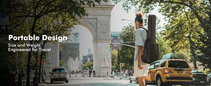 Enya Nova Go Carbon Fiber Travel Acoustic Guitar | 1/2 Size Lightweight Moisture-Proof Guitara | Adult & Beginner Portable Guitar with Gig Bag & Accessories (Black)