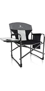 ALPHA CAMP Heavy Duty Canopy Camping Chair, 350 lbs Capacity Oversized Folding Chair with Adjustable Sunshade, Portable Sunshade Chair with Cup Holder for Beach, Fishing, Outdoor, Red