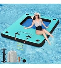 CALOBANA Inflatable Floating Chair, Heavy Duty Pool Floats Adult Lounger, Portable Water Float Chair for Swimming Pool, Lake and Beach