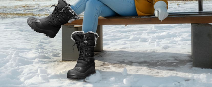 mysoft Women's Snow Boots Warm Insulated Faux Fur Lined Waterproof Mid-Calf Winter Boots