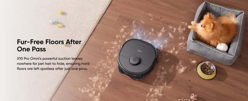 eufy X10 Pro Omni Robot Vacuum and Mop Combo, Incredible Suction, Dual Mops with 12 mm Auto-Lift and Carpet Detection, AI Obstacle Avoidance, Auto Mop Washing&Drying, Self-Emptying, Self-Refilling