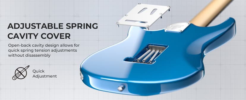 Fesley 39 Inch Electric Guitar: Beginner Electric Guitar Kit with HSS Pickup, Full Size Solid Body Guitar Starter Set with Amplifier, Bag, Strap, String, Cable, Picks, FST100, Blue