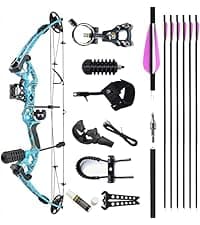 AMEYXGS Archery E8 Compound Bow Set for Adults and Teens RTH Hunting and Target Practice 19”-30” Draw Length,19-70 Lbs Draw Weight,up to IBO 320 fps,Limited Life-time Warranty