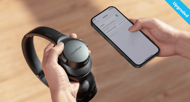 Soundcore Anker Life Q20 Hybrid Active Noise Cancelling Headphones, Wireless Over Ear Bluetooth Headphones, 60H Playtime, Hi-Res Audio, Deep Bass, Foam Ear Cups, Travel, Office, USB-C Charging