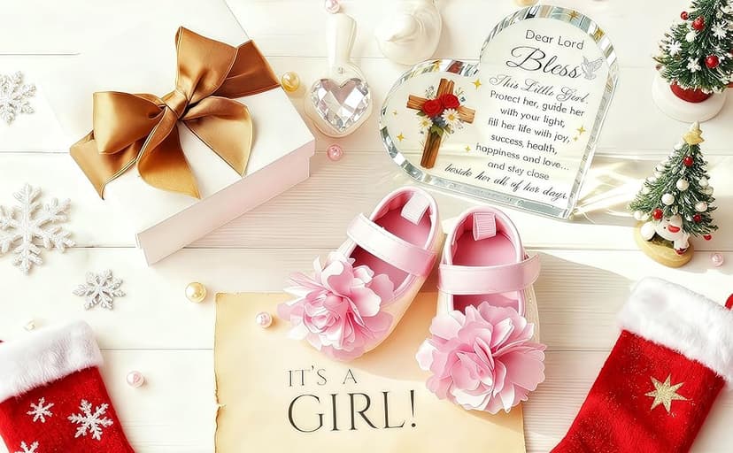 Baby Girl Baptism Gifts, Christmas First Communion Catholic Confirmation Gifts for Newborn BabyGirl, Acrylic Plaque Christian Christening Dedication Baptismal Gift for Teenage, Little Girl