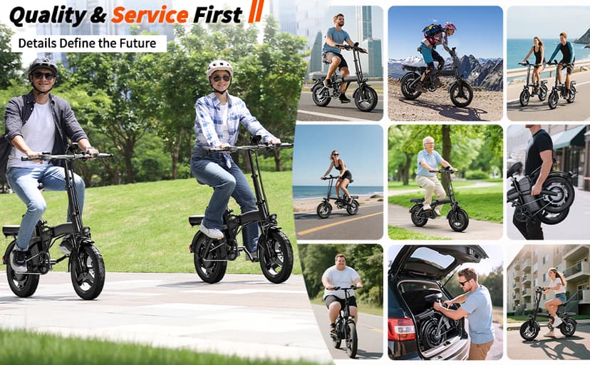 Folding Electric Bike for Adults, 500W Motor 25MPH & 35Miles Long Range, 14” Mini E-Bike with Removable 48V 576Wh Battery, UL Certified Electric Bicycle for Commuting & Teens