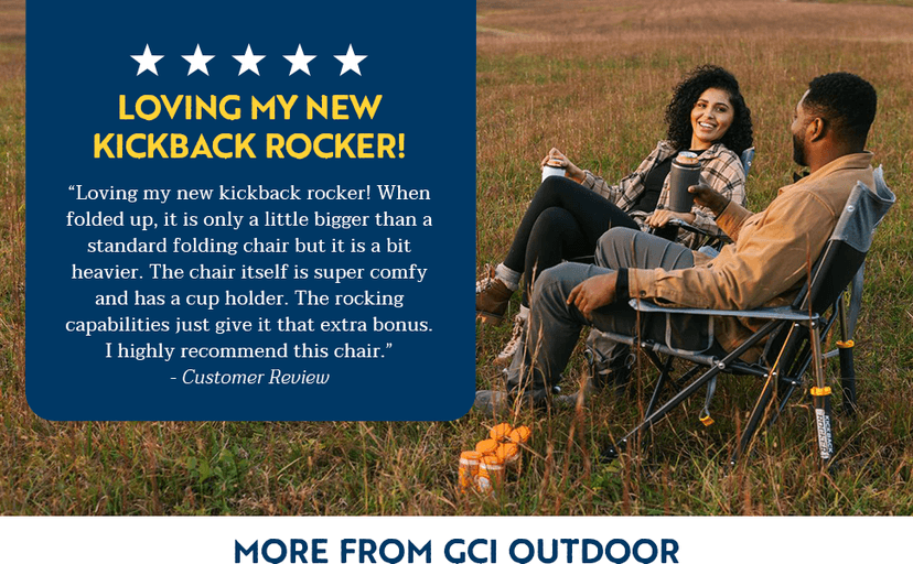 GCI Outdoor Kickback Rocker Outdoor Rocking Chair with Beverage Holder