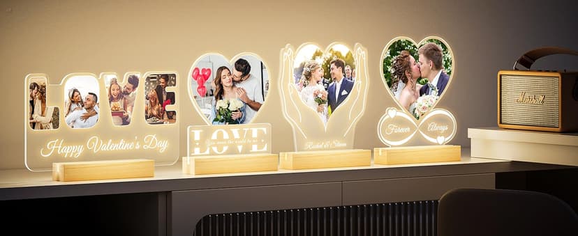 Spotify Plaque Personalized Gifts for Women Men, Custom Music Spotify Song Plaque, Customized Photo Picture Frames, Personalized Anniversary Birthday Gifts for Her Him Boyfriend Girlfriend Couples