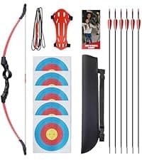 Archery Bows and Arrows Set for Adults, Recurve Bow Set for Adult Beginner & Youth, Takedown Hunting Bow and Arrow Set Outdoor, 30 40 Lbs Right Hand, Aluminum Alloy Bow Riser