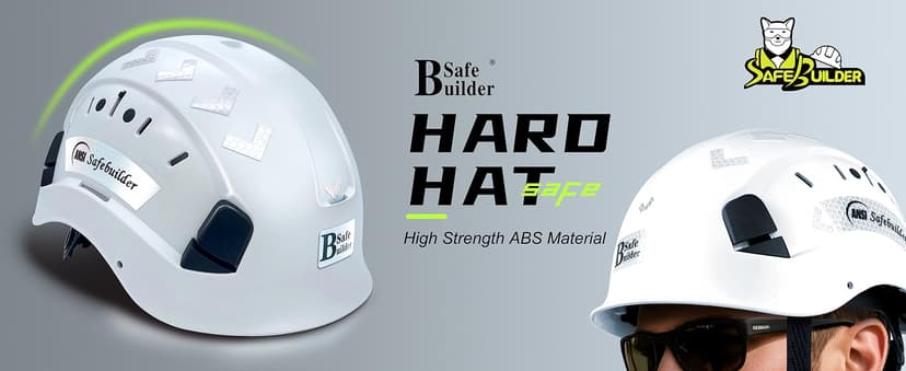 Construction Safety Helmet ABS Hard Hat Adjustable Ventilation System Hardhats Industrial Work Head Protection for Men Certified ANSI/ISEA Z89.1