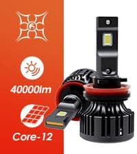 HIKARI WINGS 2026 40000LM H11/H8/H9 LED Bulbs, 45W Upgraded Core Chips, High Lumens Kit, 6000k Cool White, IP68 Waterproof, H16 Foglight