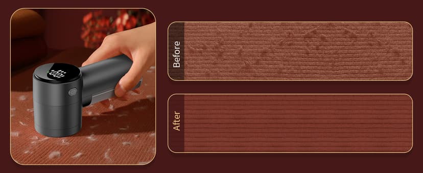 Electric Lint Remover and Fabric Shaver, Rechargeable Clothes Shaver for Sweater Furniture Couch, 3-Speed Pill Remover Defuzzer to Remove Fuzz Pilling from Blanket Jacket