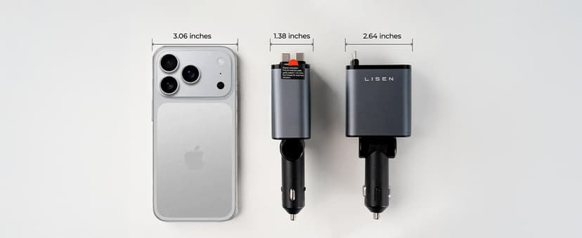 LISEN Retractable Car Charger, 69W USB C Car Accessories Adapter for iPhone 17 USB C Charger Fast Charging, Gifts for Women Men, Travel Essentials, for iPhone 17 Pro Max Air 16 15 14 13 12 Samsung S25