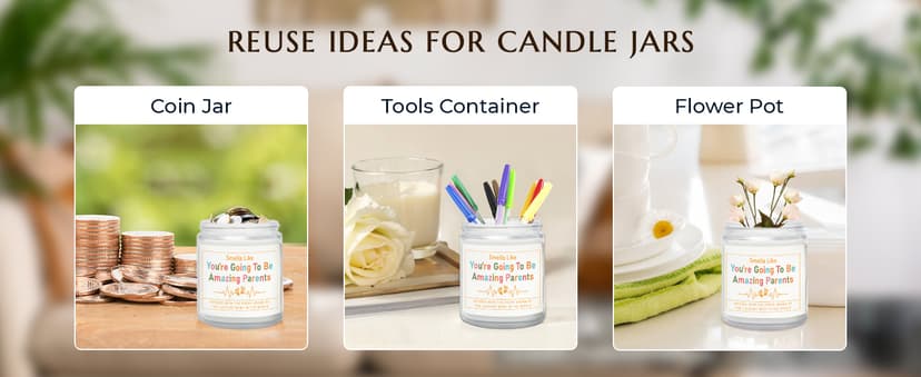 AceThrills Gender Reveal Gifts, New Parents Gift for Couples, Pregnancy Gifts for First Time New Mom Dad Gift - 7 Oz Lavender Scented Candle