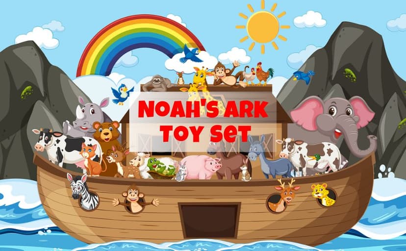 Wooden Noah’s Ark Toy - Baptism Gifts for Baby Girl, Boys & Kids | Fun Colorful Christening & Baptismal Gifts for Boys & Girls | Christian & Catholic Baby Gifts | Noahs Ark Toys for Toddlers from 2