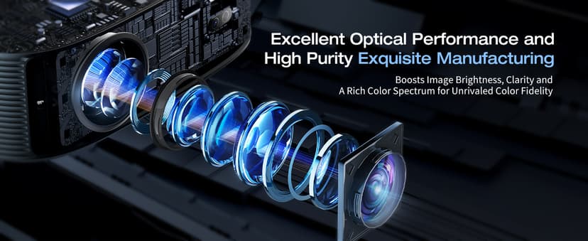 4K Projector with Wifi and Bluetooth, ELEPHAS Outdoor Movie Projector with NETFLIX/Prime Video/YouTube Built-in, 100,000+ Apps Supported, Video Projector Compatible with HDMI/USB/iOS/Android/Windows