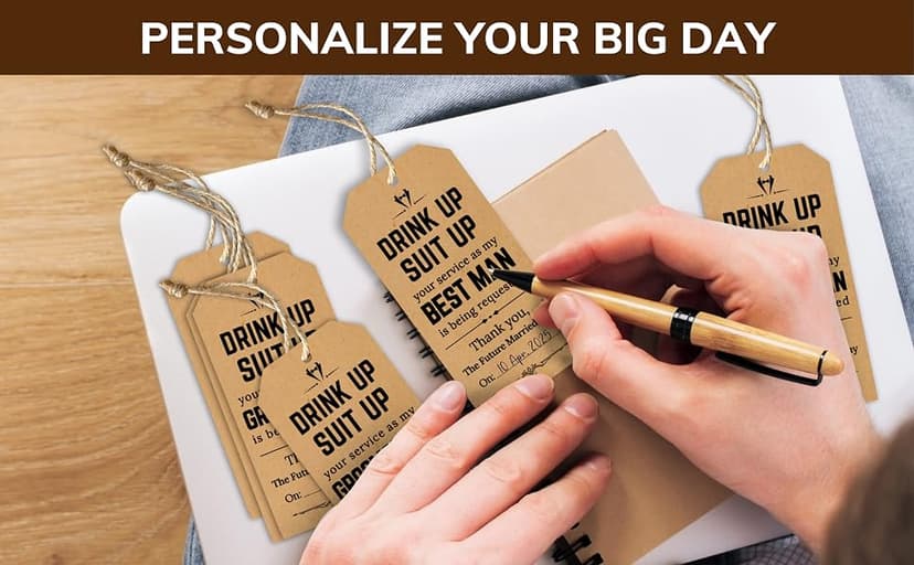 10 tags total, will you be my groomsman ask, best man proposal, wedding party gift, pairs with a gift box STOFINITY Groomsmen Proposal Tags, 8 Groomsman and 2 Best Man Cards B0DJX3NVT5