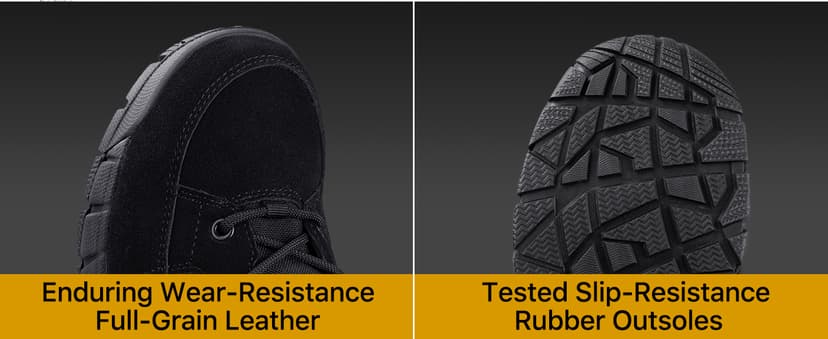 FREE SOLDIER Men's Durable Work Boots 6 Inches Lightweight Waterproof Hiking Boots Suede Leather Tactical Boots