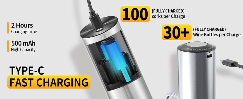 CIRCLE JOY Rechargeable Electric Wine Opener Set 8-in-1 Stainless Steel Automatic Wine Bottle Opener Gift Set w/Electric Wine Aerator Pourer, Foil Cutter, Wine Drip Ring, Vacuum Pump & 2 Wine Stoppers