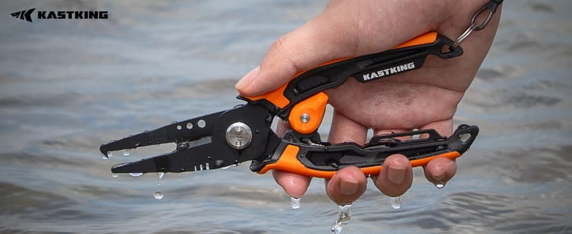KastKing AeroVice 7.5” Fishing Pliers, 420 Stainless Steel, Uni-Body Construction, Lightweight & Corrosion-Resistant, Multi-Function Jaws, Braid Cutters, Sheath, Lanyard & Carabiner