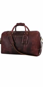 10" Premium Leather Toiletry Travel Pouch With Waterproof Lining | King-Size Handcrafted Vintage Dopp - Kit By Aaron Leather Goods (Dark Brown)