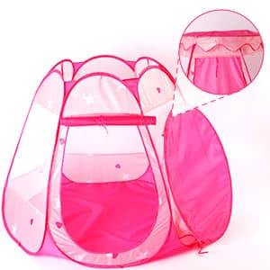 Pop Up Princess Tent with Colorful Star Lights for 1 2 3 Year Old Birthday Gift, 12-18 Months Baby Girl Toys, Foldable Ball Pit with Carrying Bag, Indoor&Outdoor Play Tent for Kids