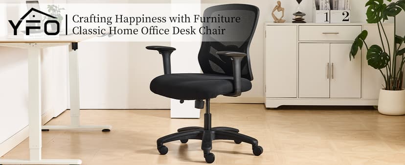YFO Big and Tall Office Chair 500LBS - Computer Desk Chair with Adjustable Lumbar Support, Heavy Duty Ergonomic Mesh with 360 Rotation 4D Arm and Extra Wide Comfty Seat, Quiet Wheels for Adults, Black