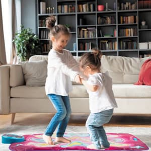 SUNLIN Dance Mat - Rhythm Step Play Mat - Dance Game Toy Pad with LED Lights, Gift for Kids Girls 3-12, Adjustable Volume, Built-in Music, 3 Challenge Levels