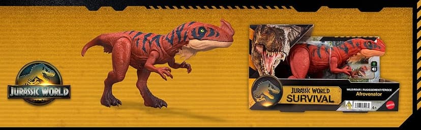 Mattel Jurassic World Wild Roar Brachauchenius Dinosaur Action Figure Toy with Chomp Attack, Light Up Feature & Roar Sound, Scan Code for Digital Play