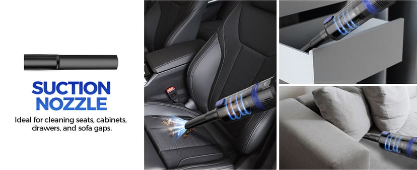 Filigo Handheld Vacuum Cordless Rechargeable 2-Speed Modes| 3-in-1 Portable Cordless Vacuum Cleaner with Charging Dock, for Car Home Office and Pet Hair(Blue)